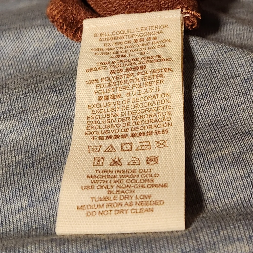 Free People SAHELI TOP Amber Brown Round Hem Tunic, made in India - Picture 9 of 10